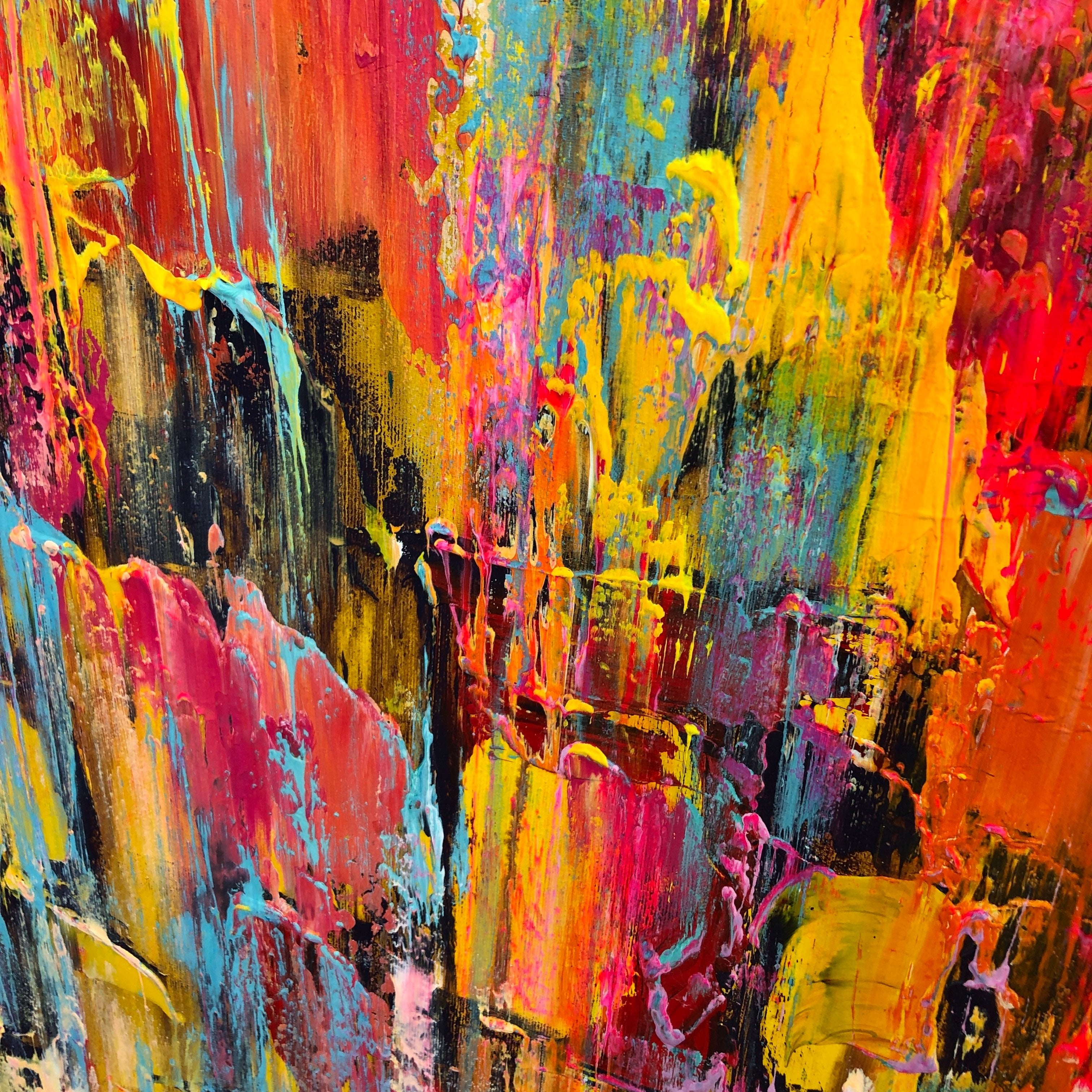 Colorful abstract oil painting JOYFUL EXPRESSION