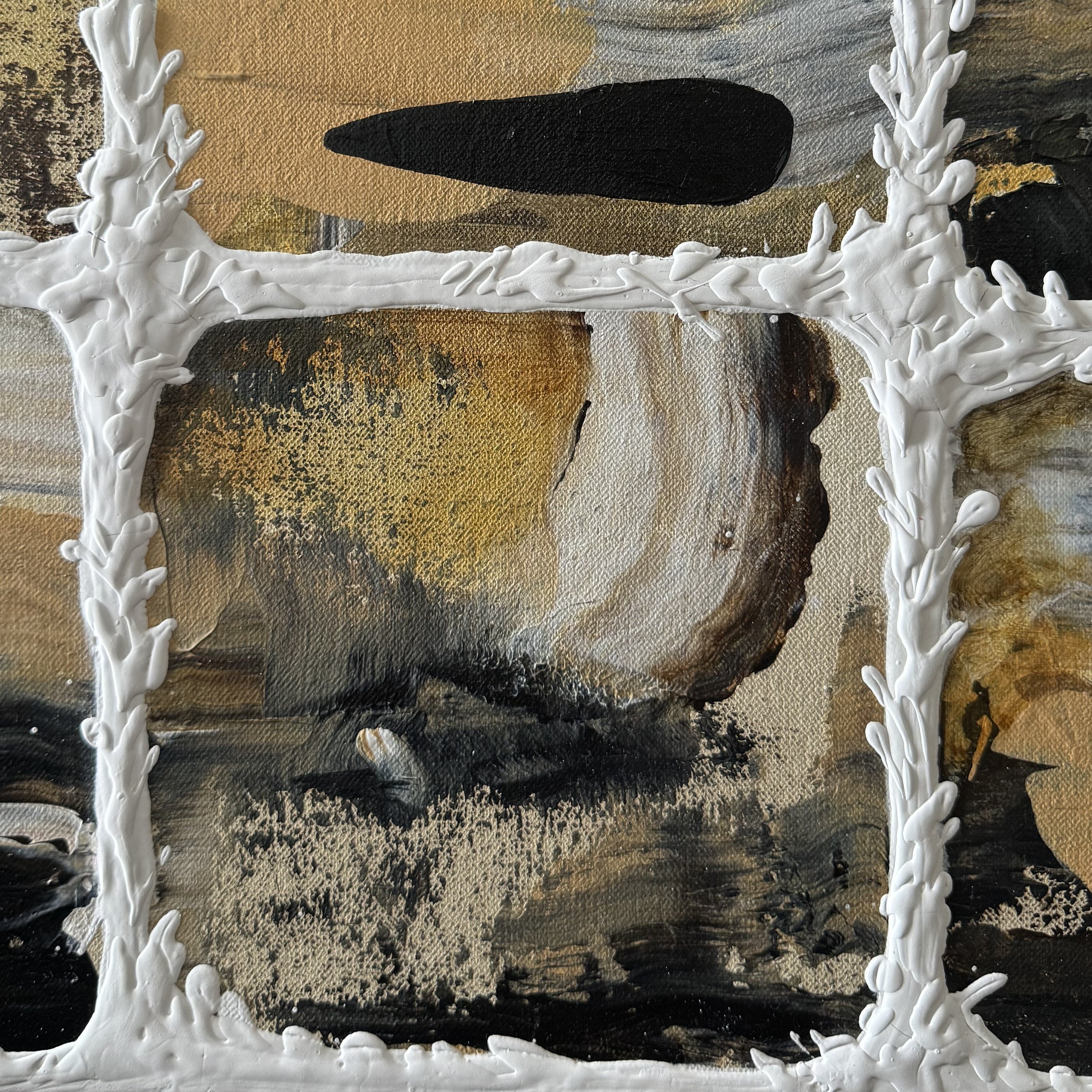 Colorful Mixed Media Art BETWEEN THE SAND AND THE SEA 50"x50"