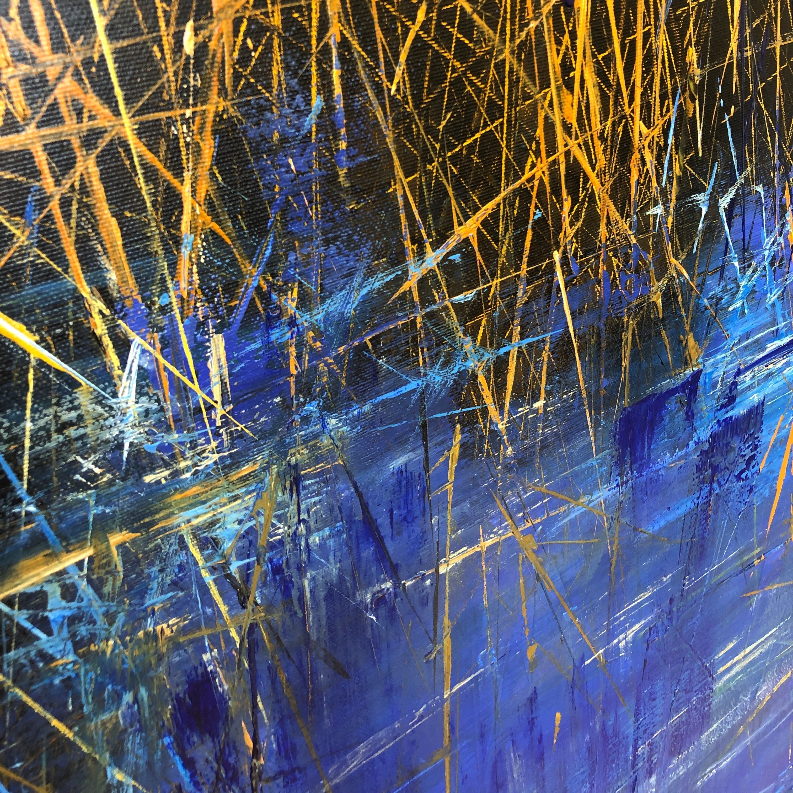 GOLDEN REEDS Acrylic, Oil Painting on Canvas Sold to Heather on December 2024 in size 50"x50"