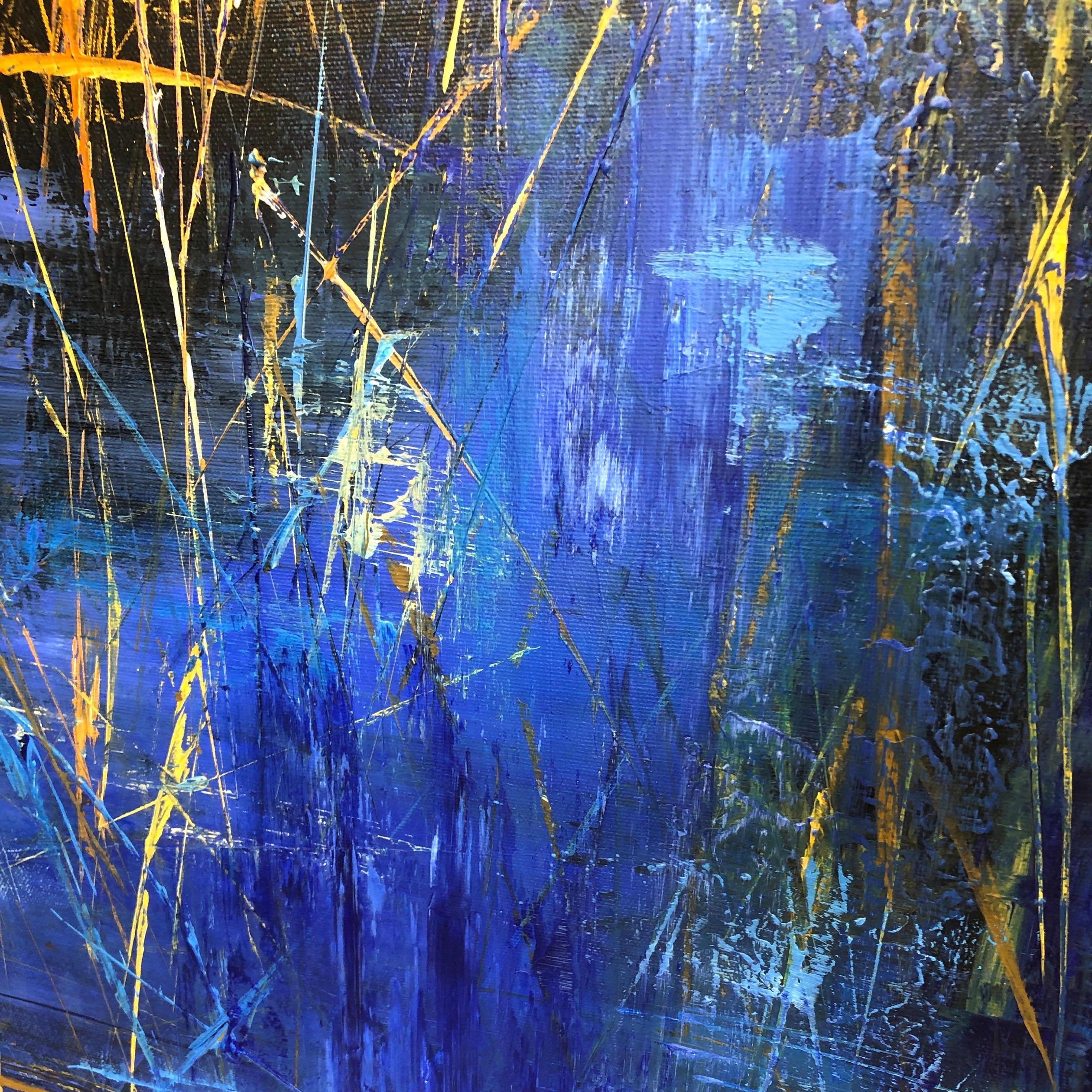 GOLDEN REEDS Acrylic, Oil Painting on Canvas Sold to Heather on December 2024 in size 50"x50"