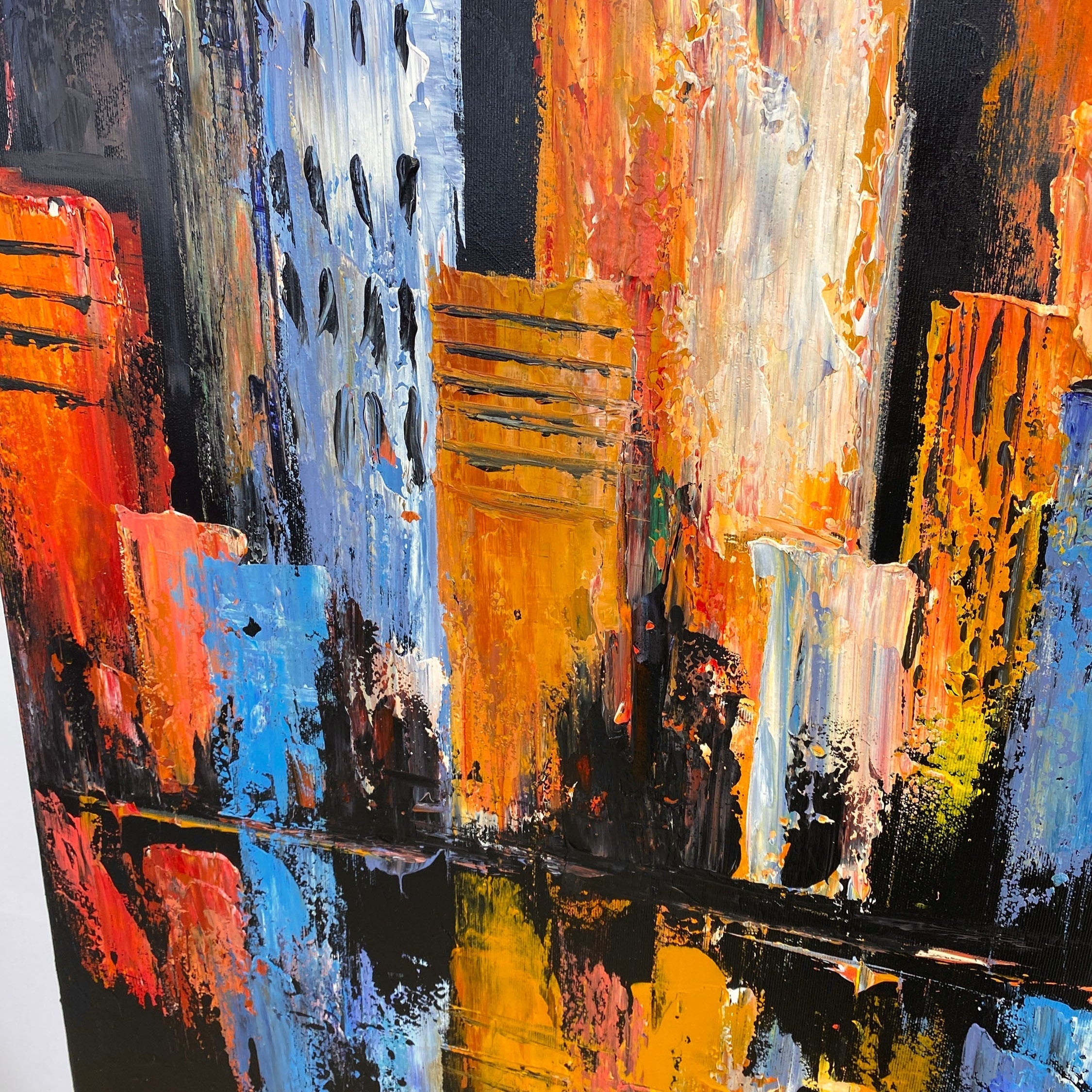 CITY LIGHTS REFLECTED 40"x40"