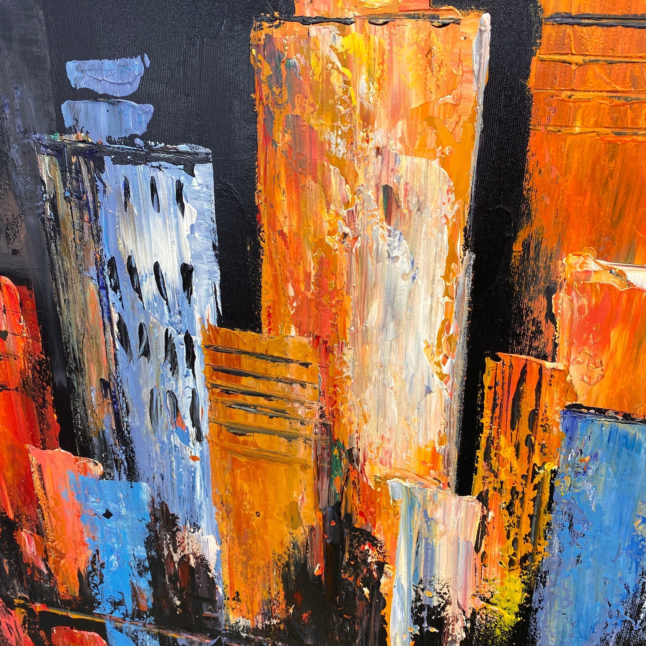 CITY LIGHTS REFLECTED 40"x40"