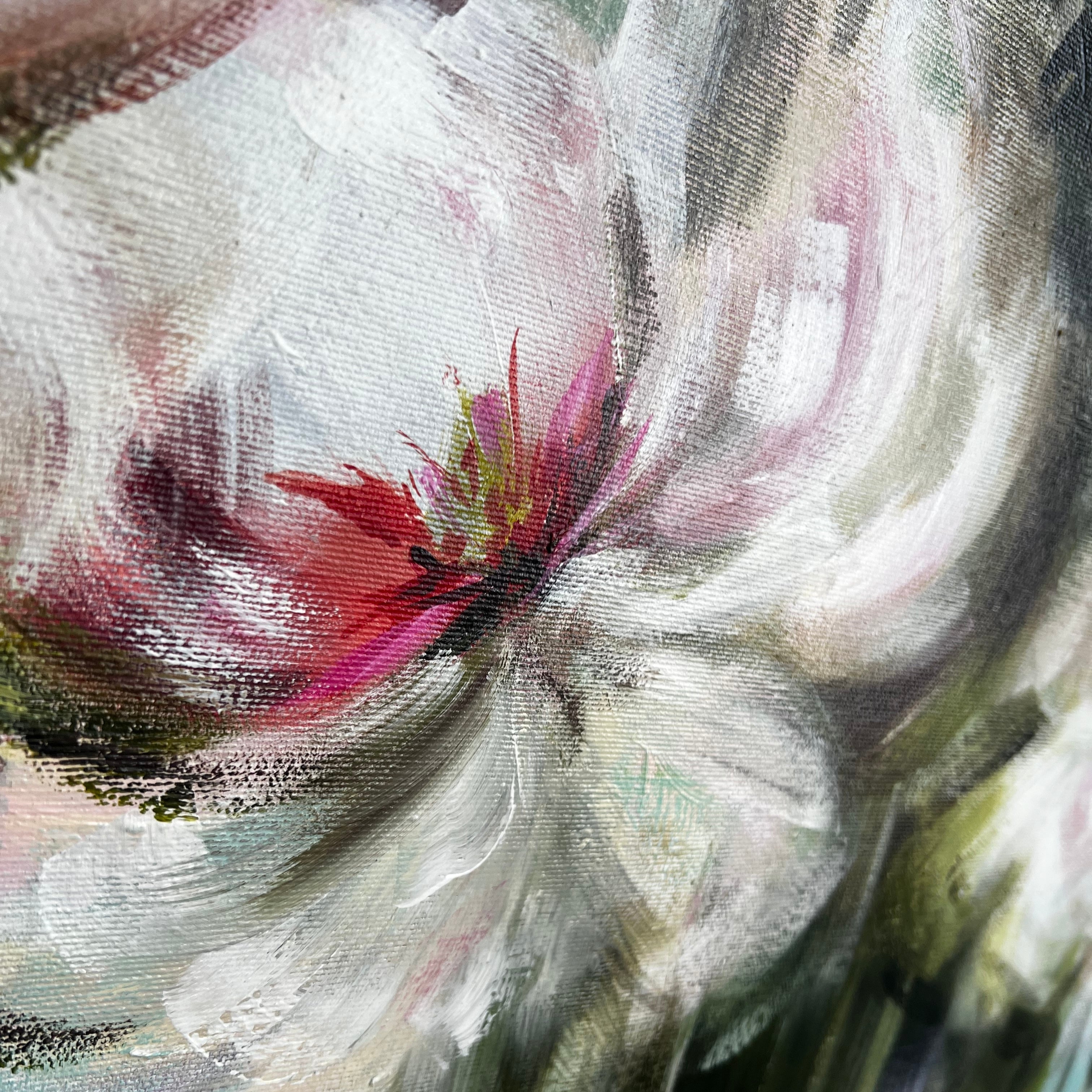 WISPERS OF PEONIES 32"x32"