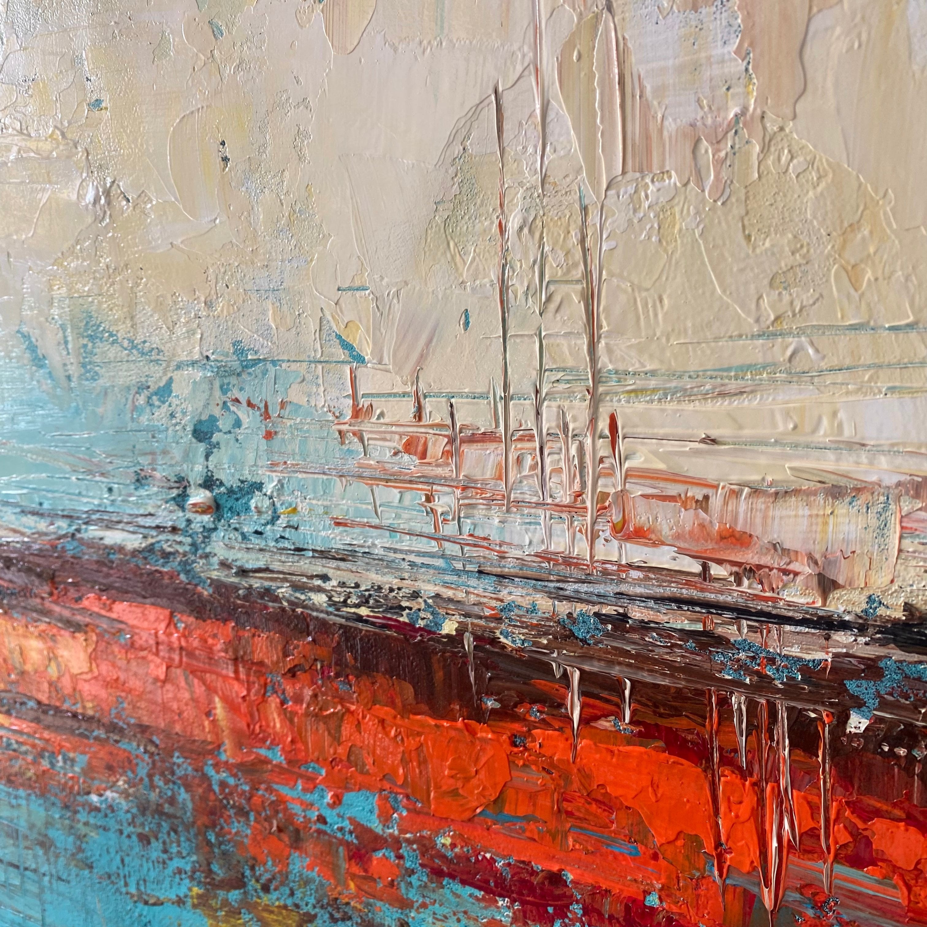 BLUE AND BEIGE ENERGY 40"x40"