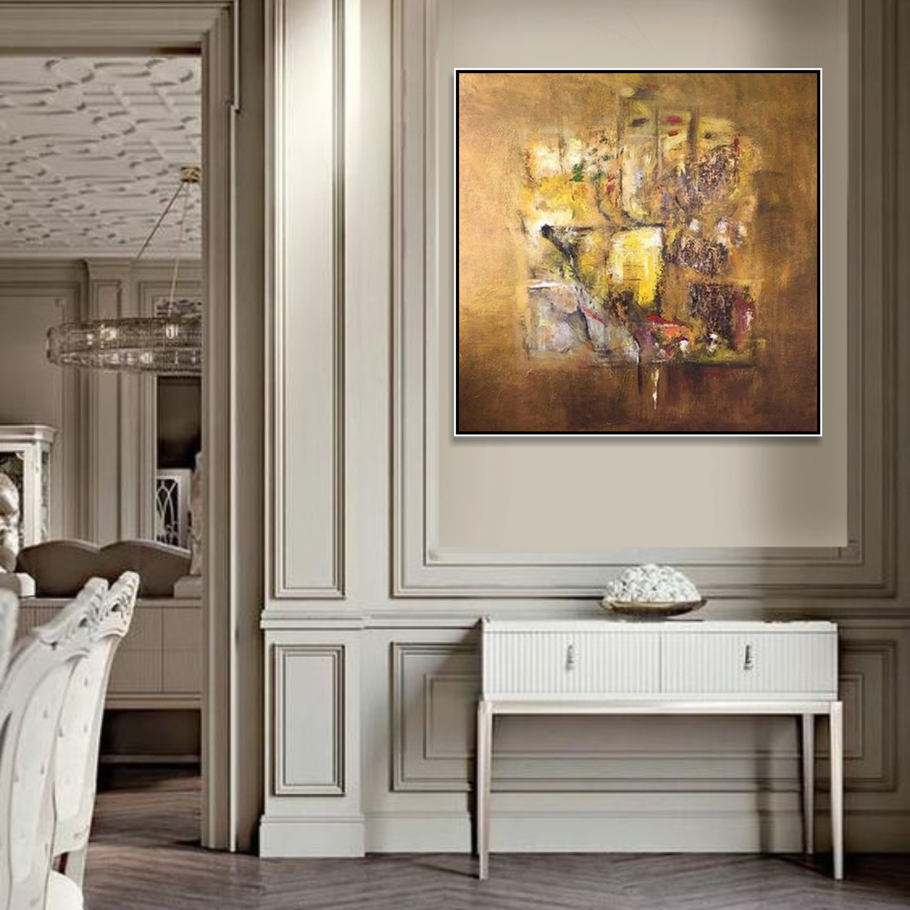 Gold abstract artwork GOLDEN ELEGANCE