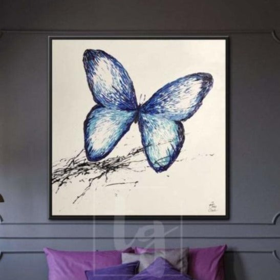 Realistic animal painting BUTTERFLY 32"x32" | 81x81 cm