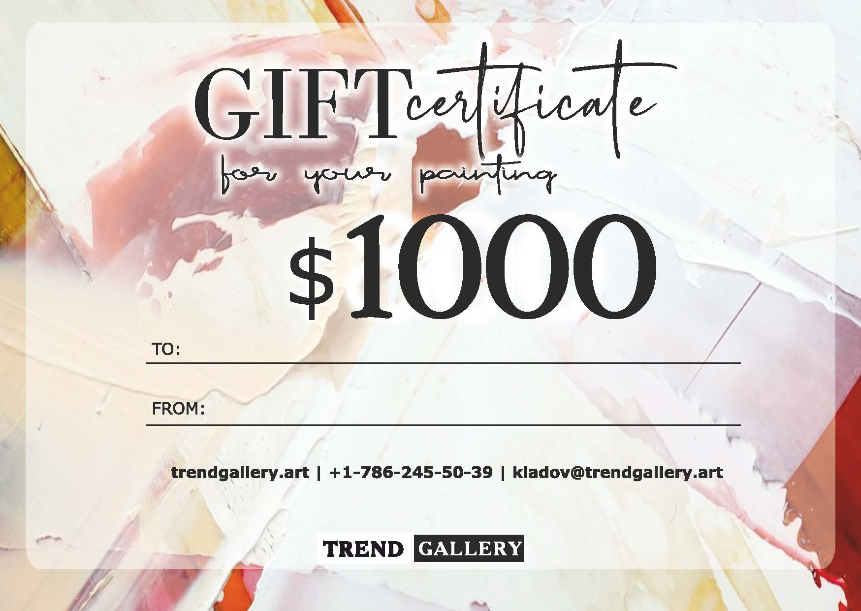 GIFT CERTIFICATE 1000