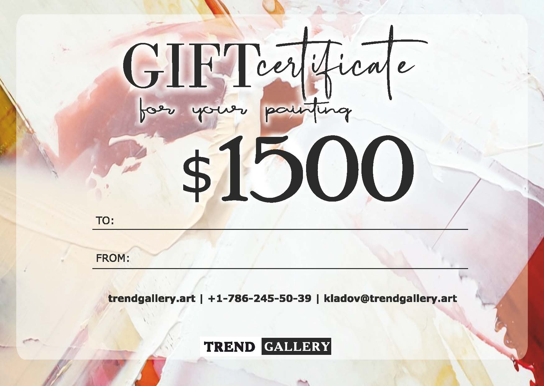 GIFT CERTIFICATE 1500