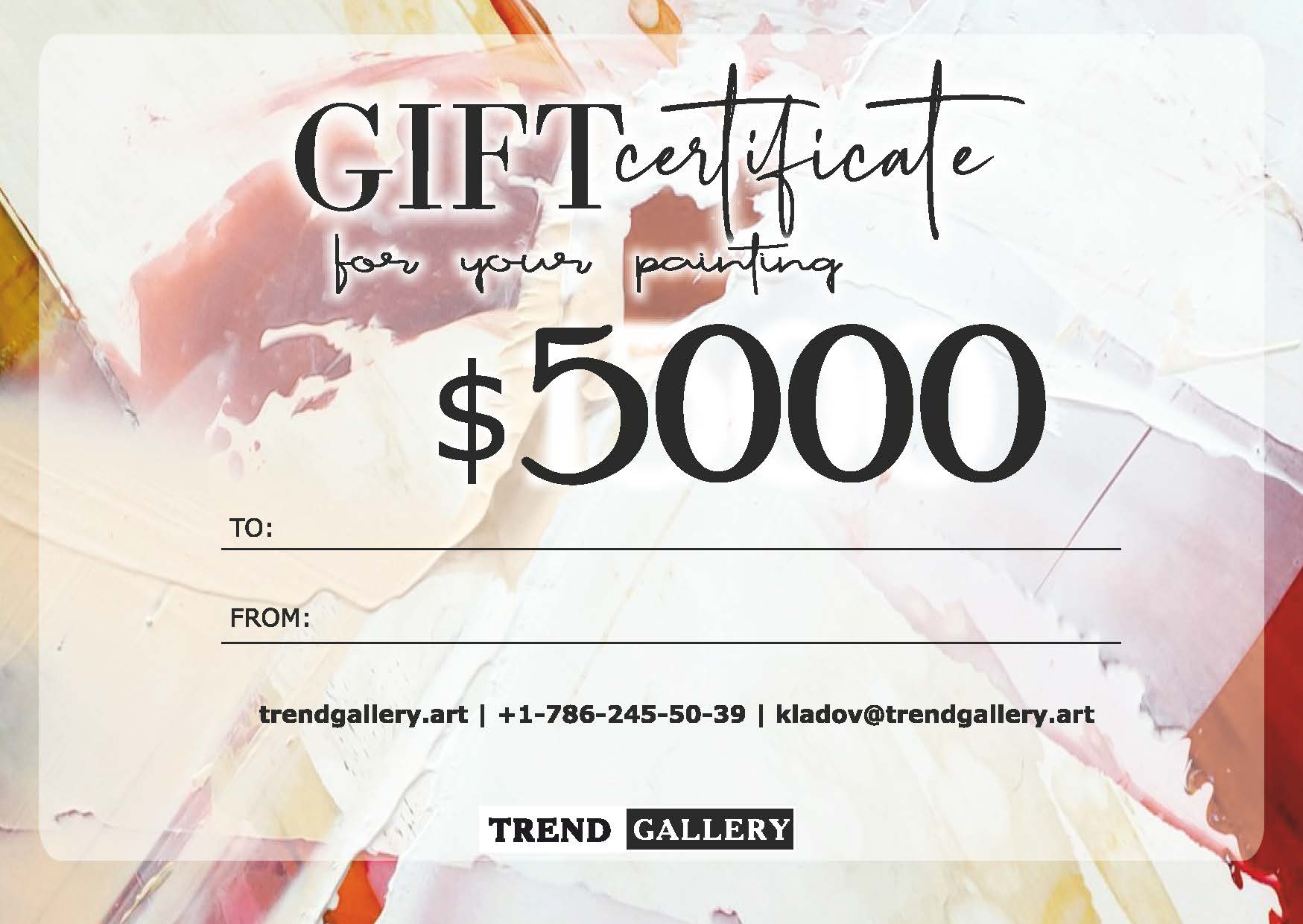 GIFT CERTIFICATE 5000