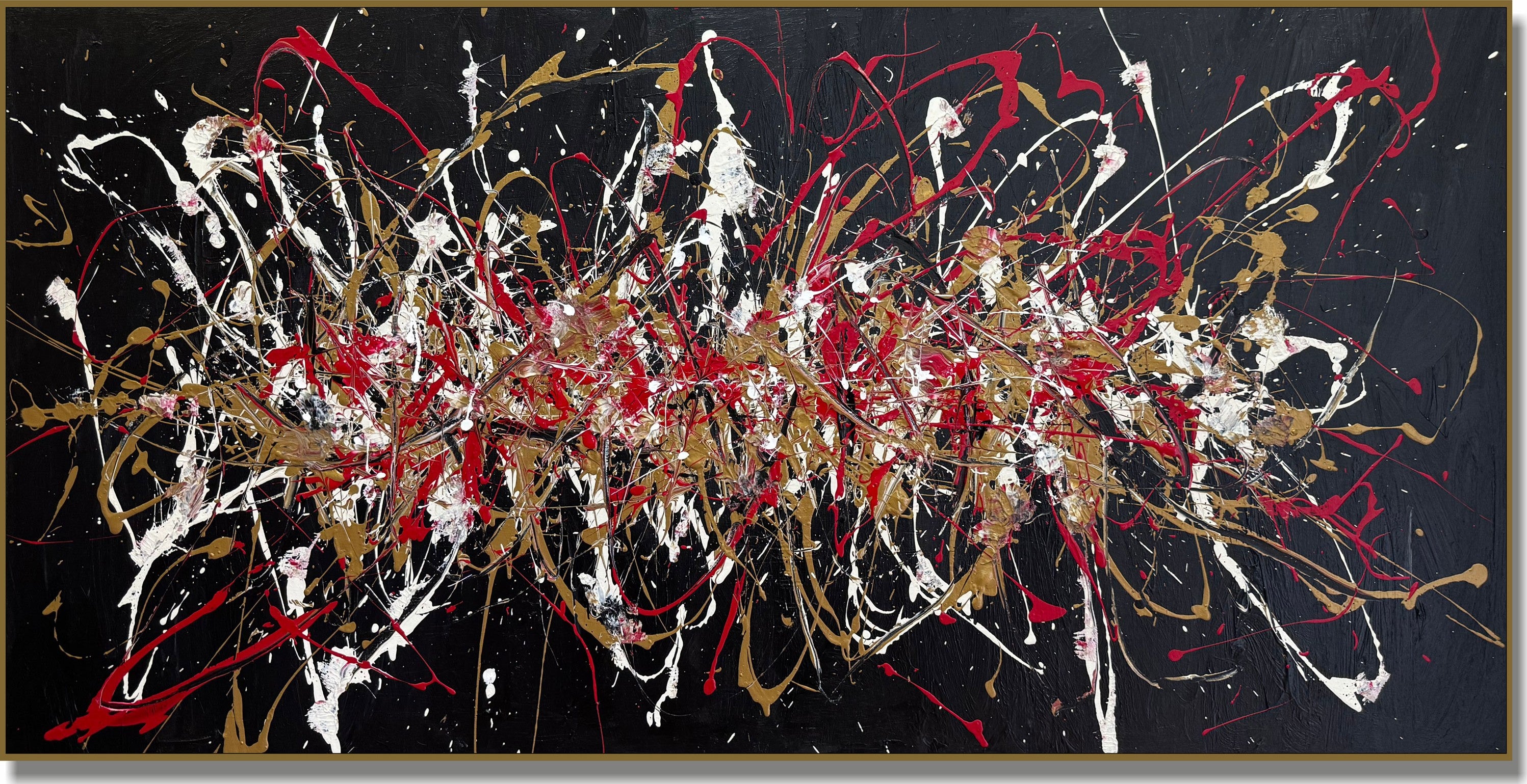 Large abstract texture painting SPLASHED PASSION