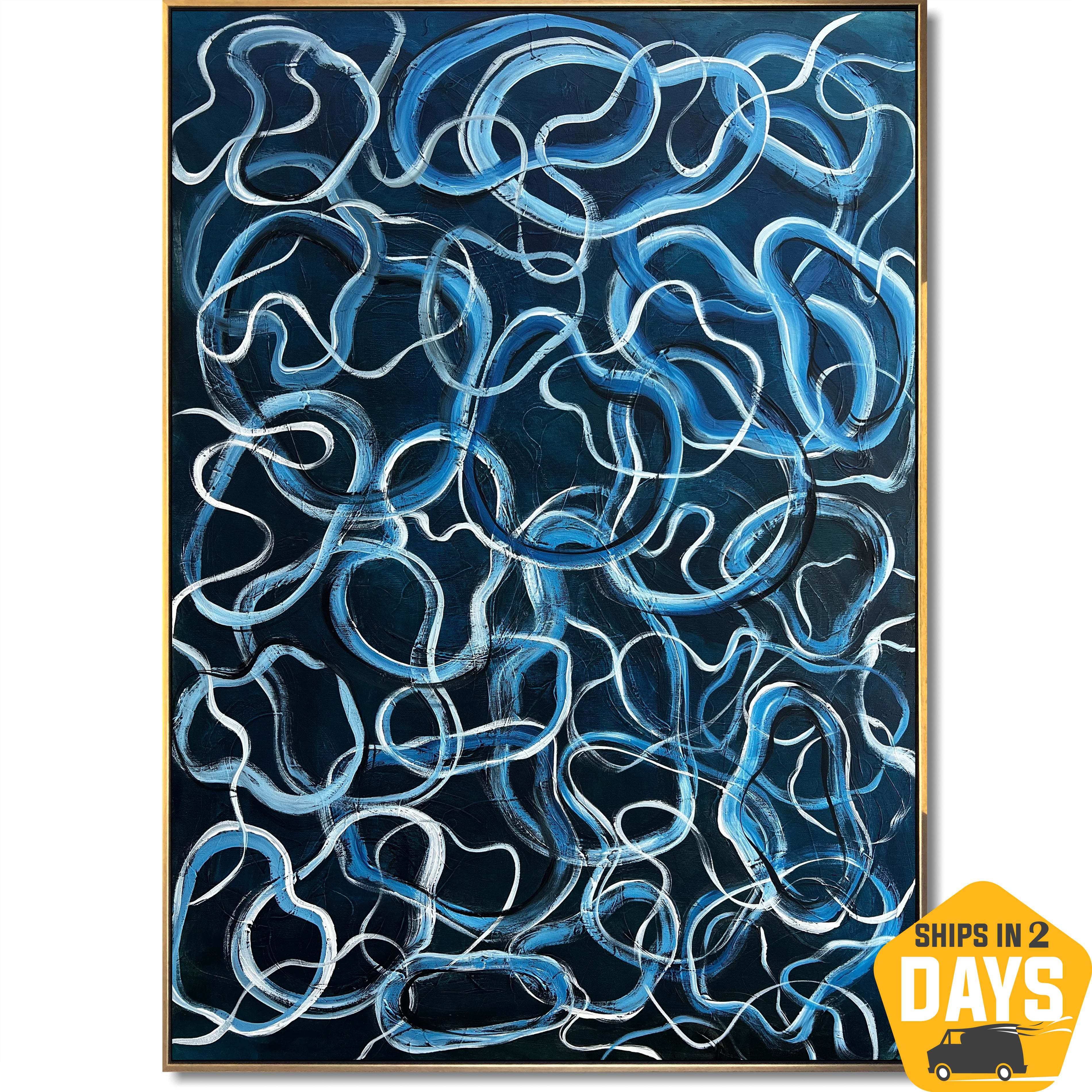 BLUE SWIRL SYMPHONY 46"x30"