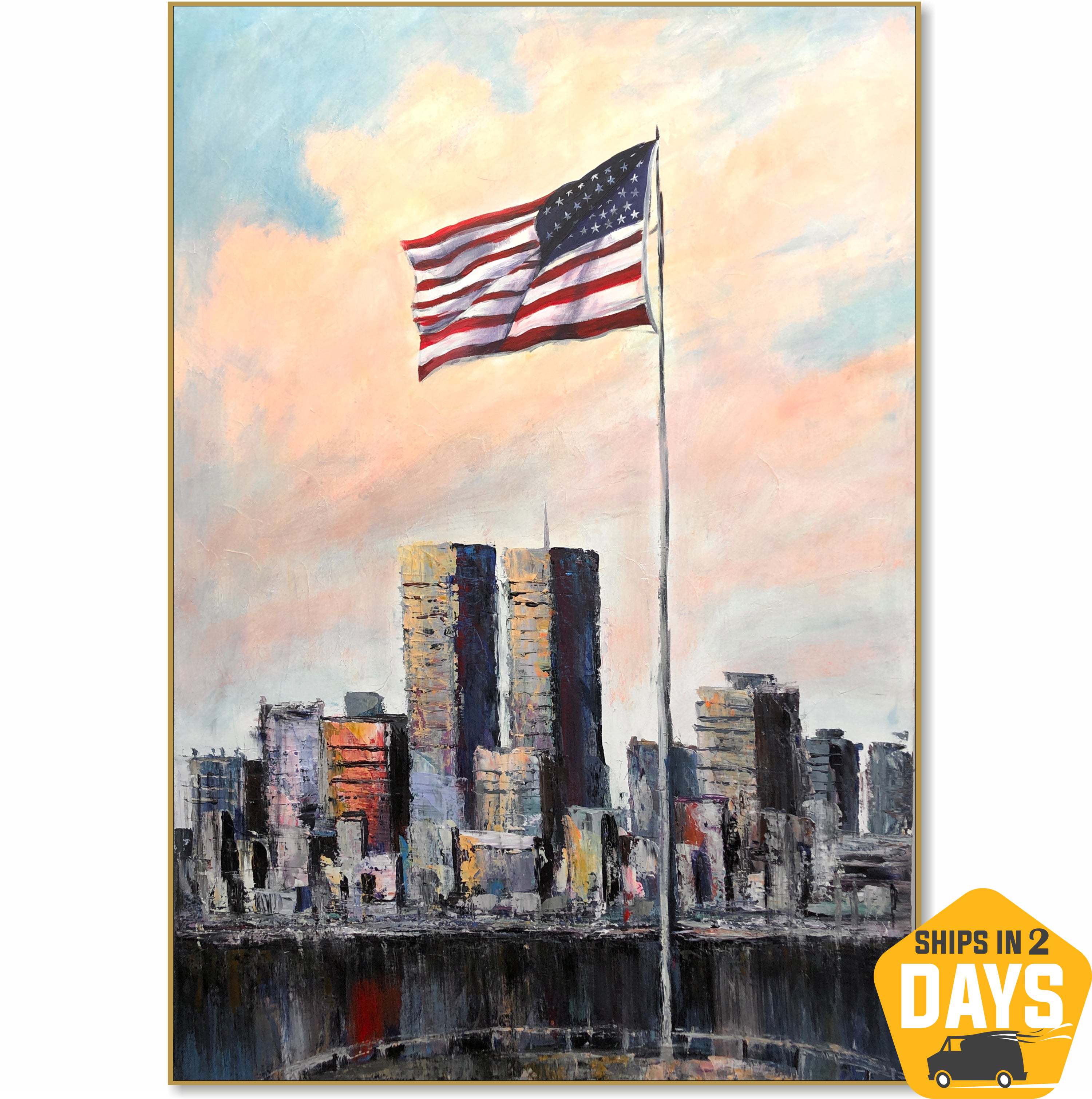 PATRIOTIC SKYLINE 54"x40"