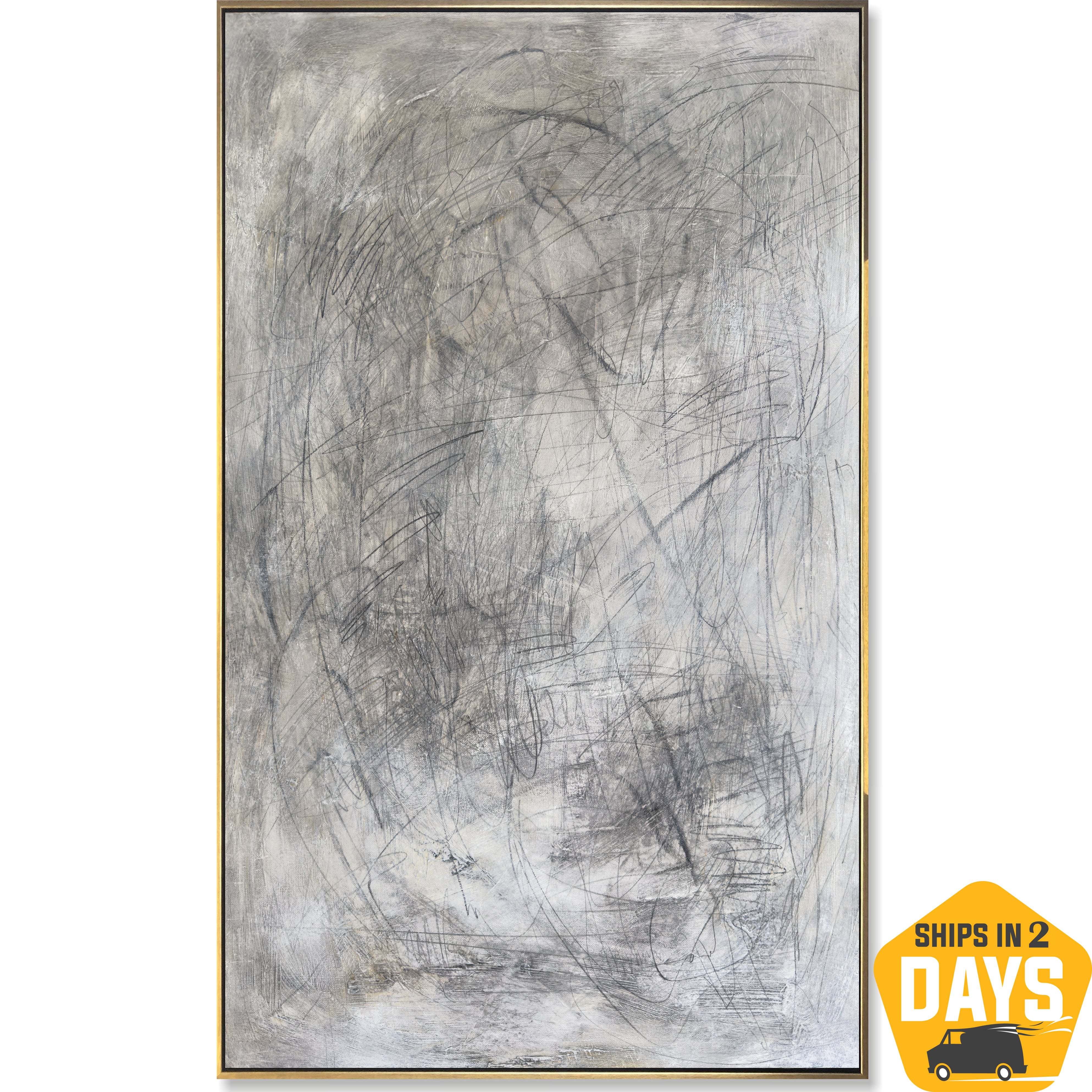 NEUTRAL SCRIBBLES 34"x21"