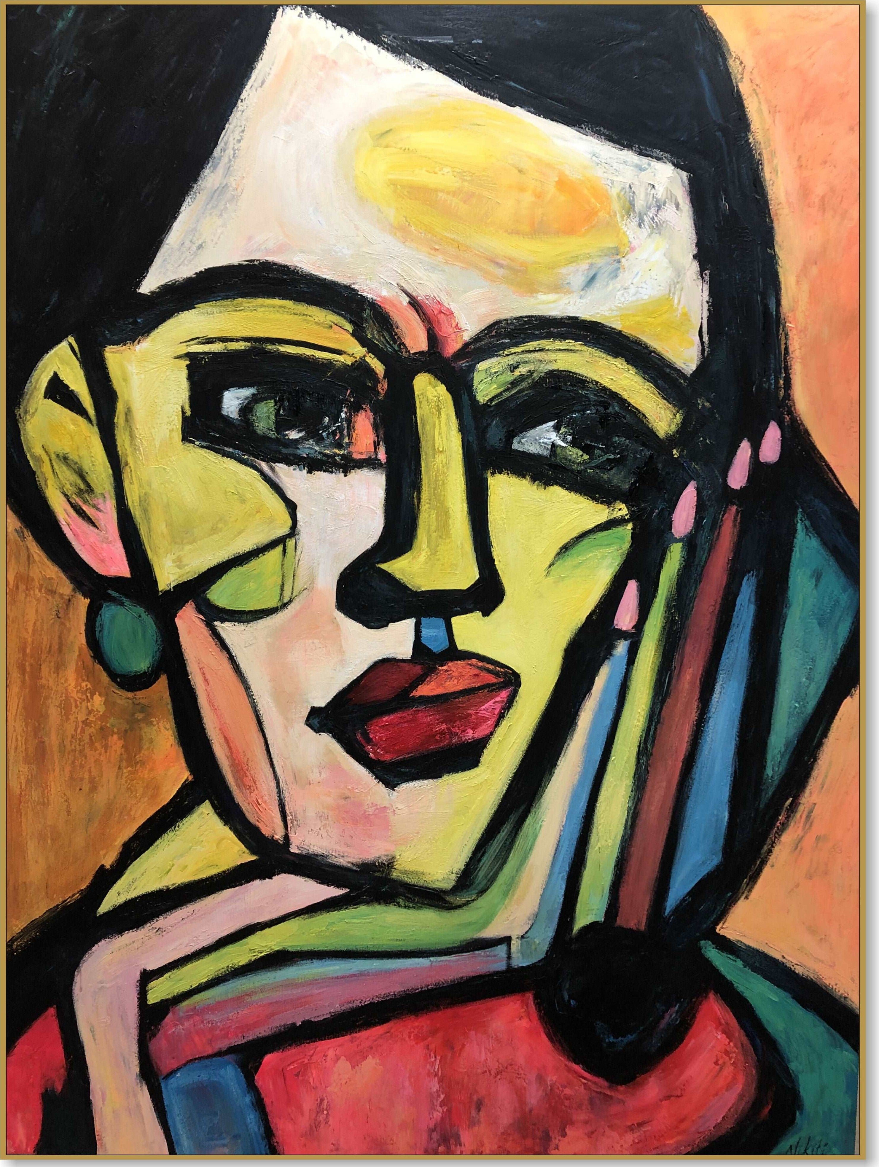 Modern abstract faces artwork FRIDA KAHLO