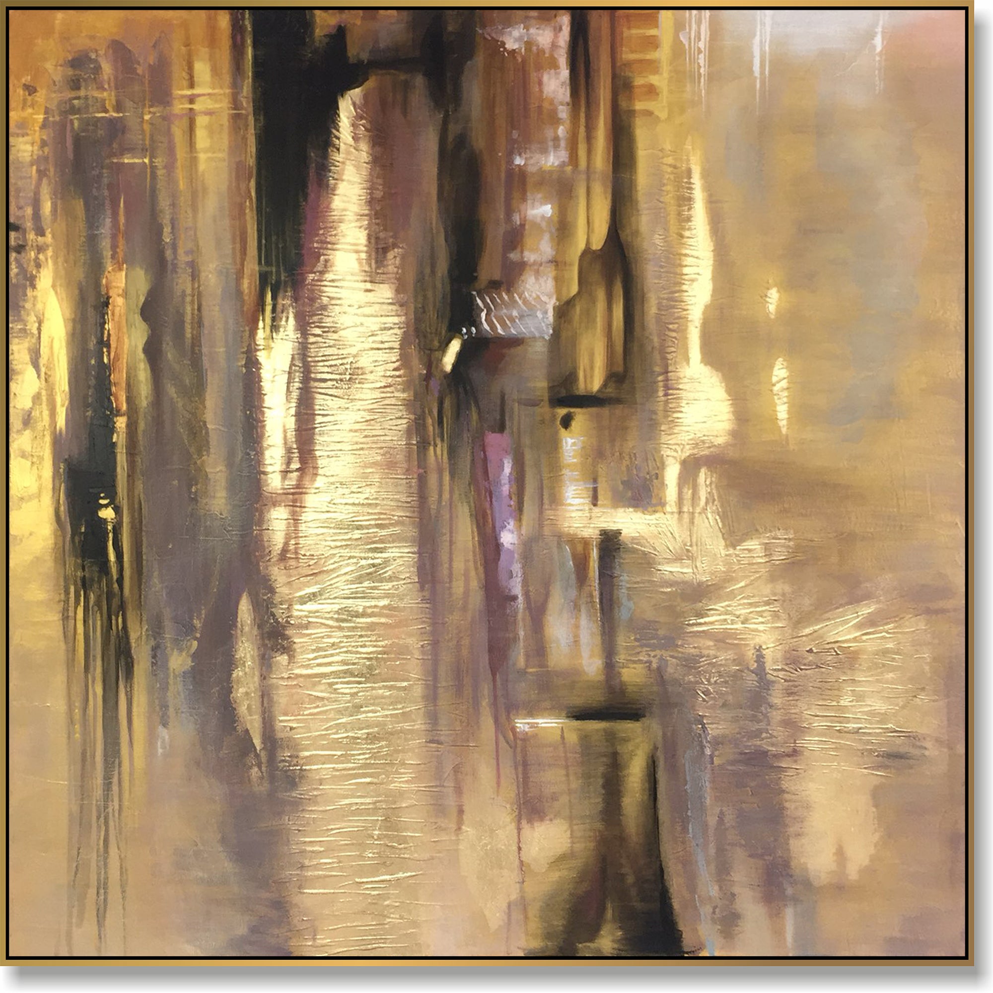 Brown tones paintings with golen accents RADIANCE OF ETERNITY