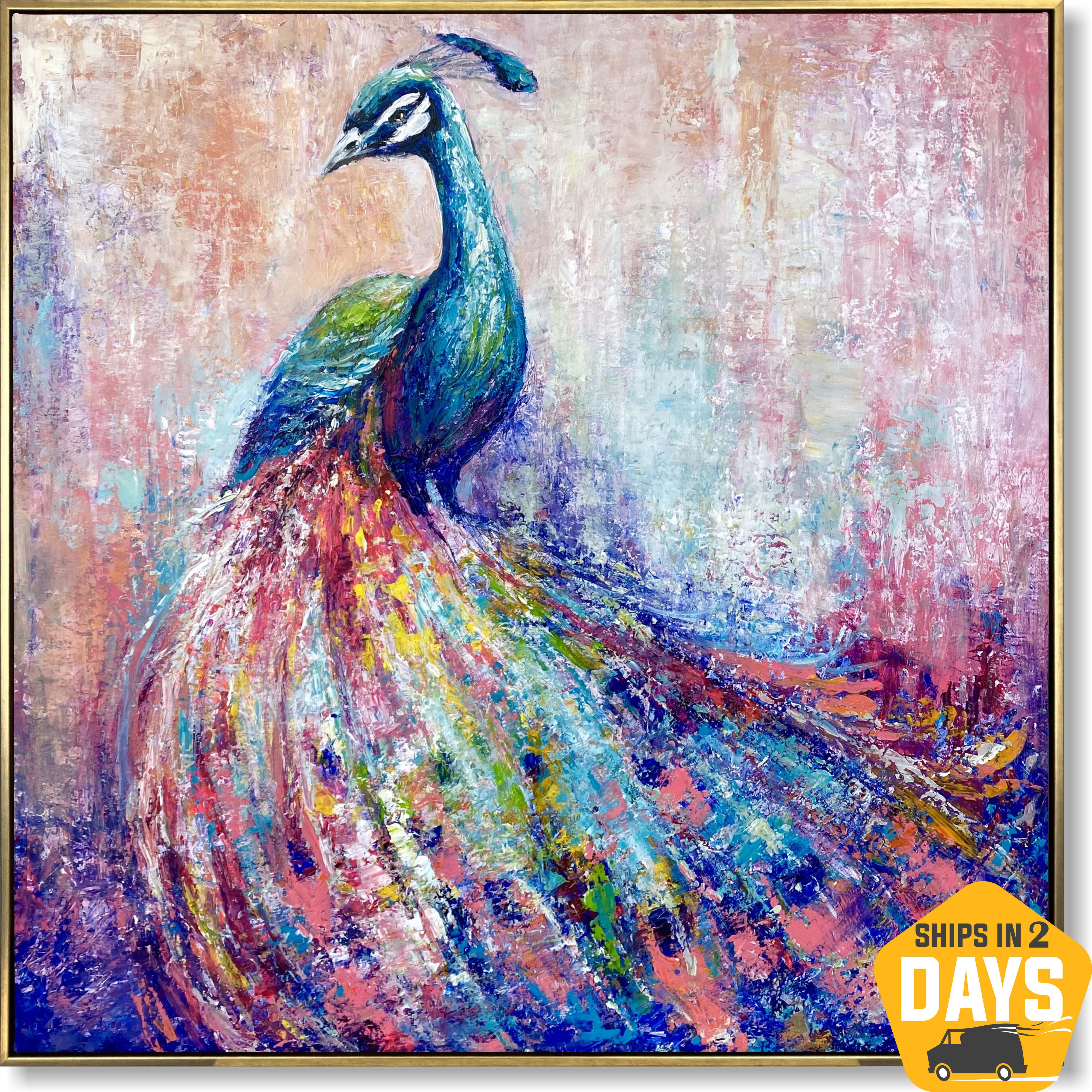 MAJESTIC PEACOCK 32"x32"