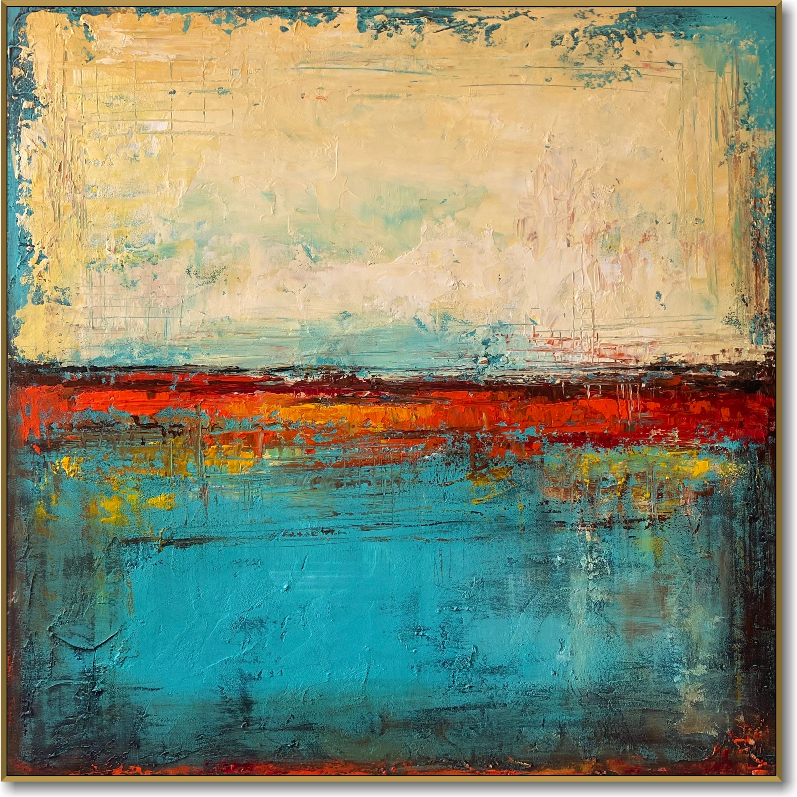 BLUE AND BEIGE ENERGY Unstretched