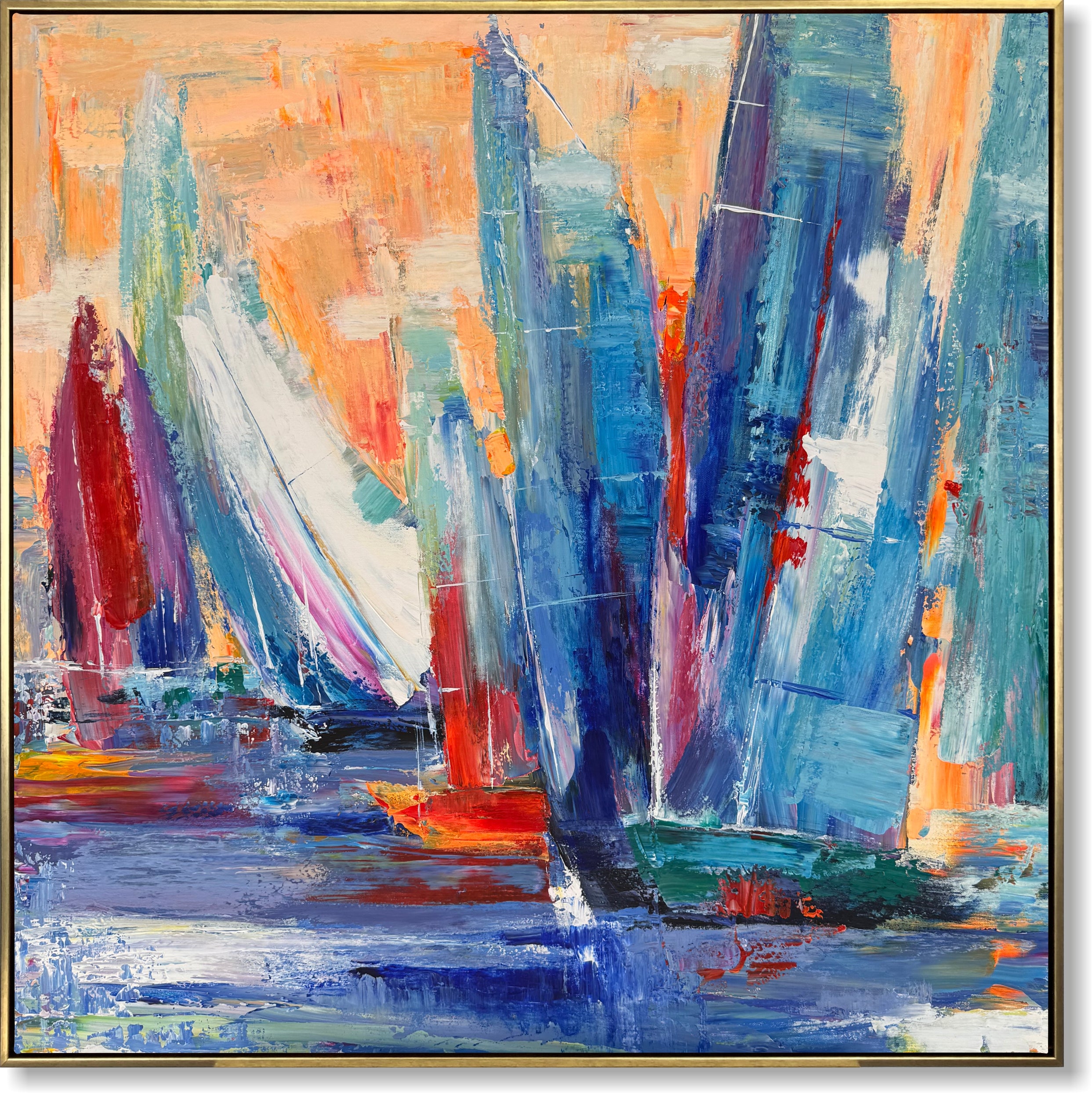 Large Acrylic Abstract Painting SAILING DREAM