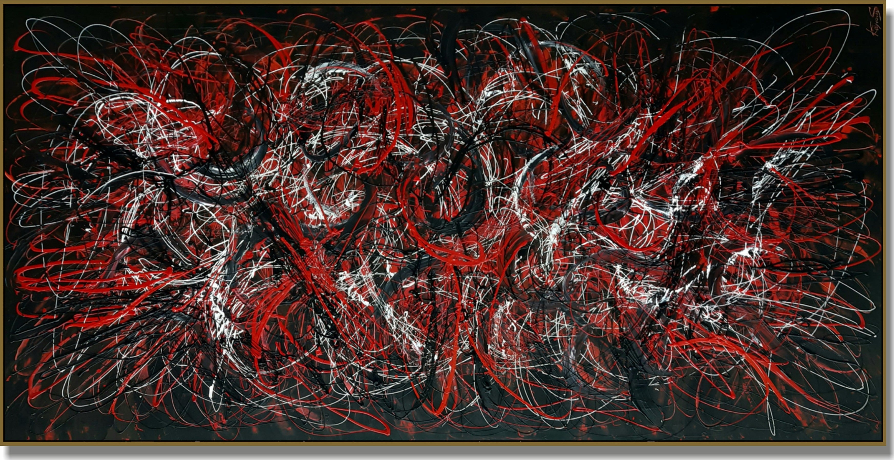 Textured abstract painting NOCTURNAL BLAZE