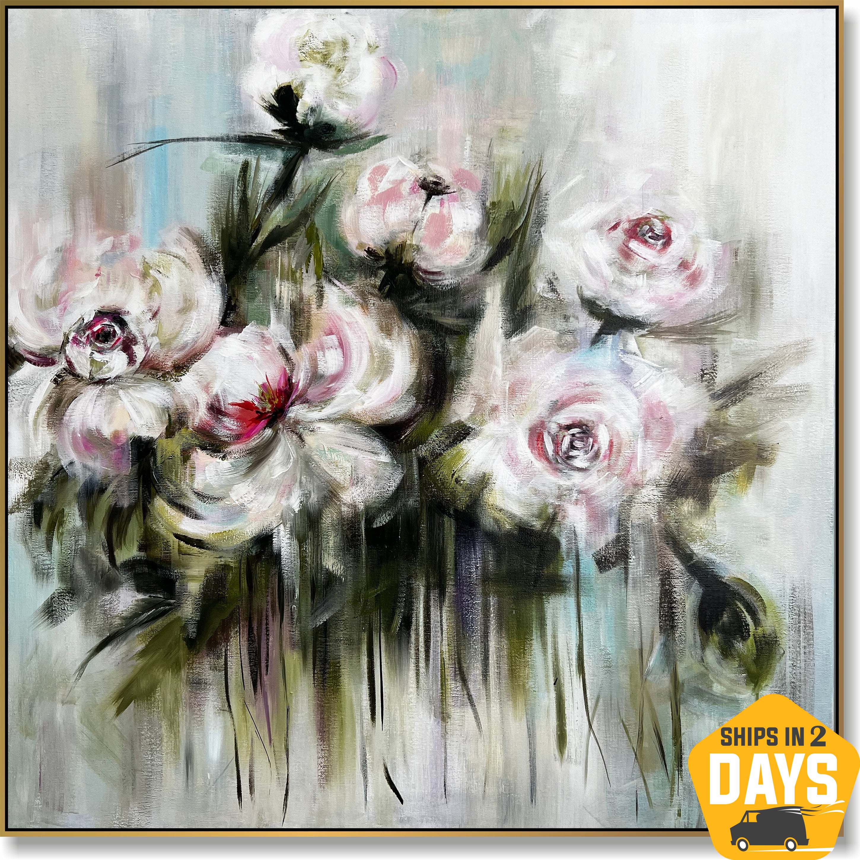 WISPERS OF PEONIES 32"x32"