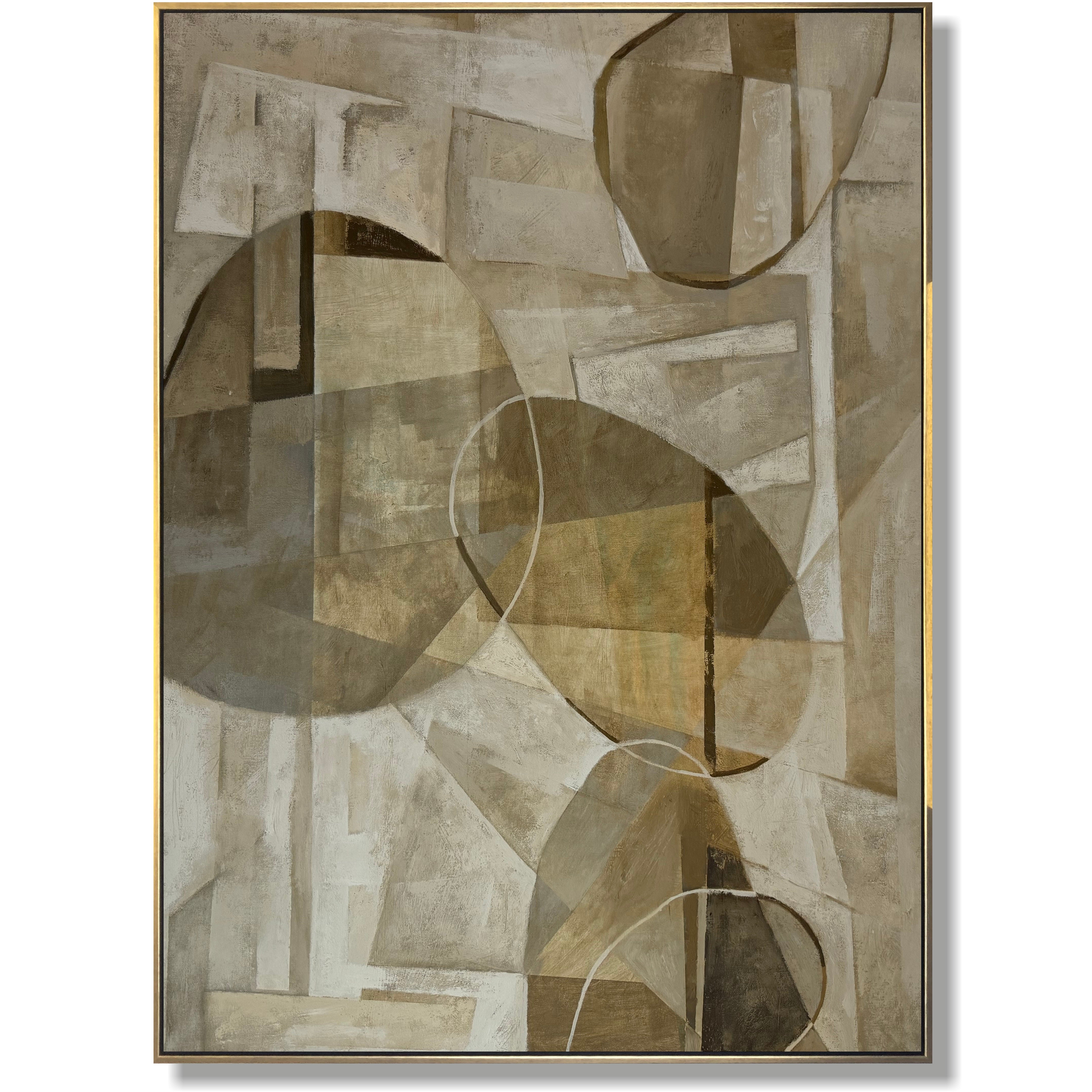 Neutral geometric abstract canvas REFINED GEOMETRY