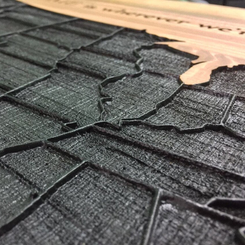 WOODEN UNITED STATES MAP 15.2"x19.7"