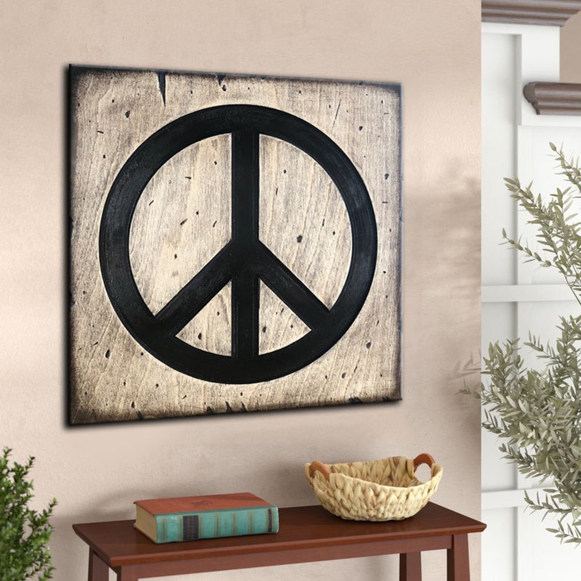 WOOD PEACE SYMBOL 11.8"x11.8"