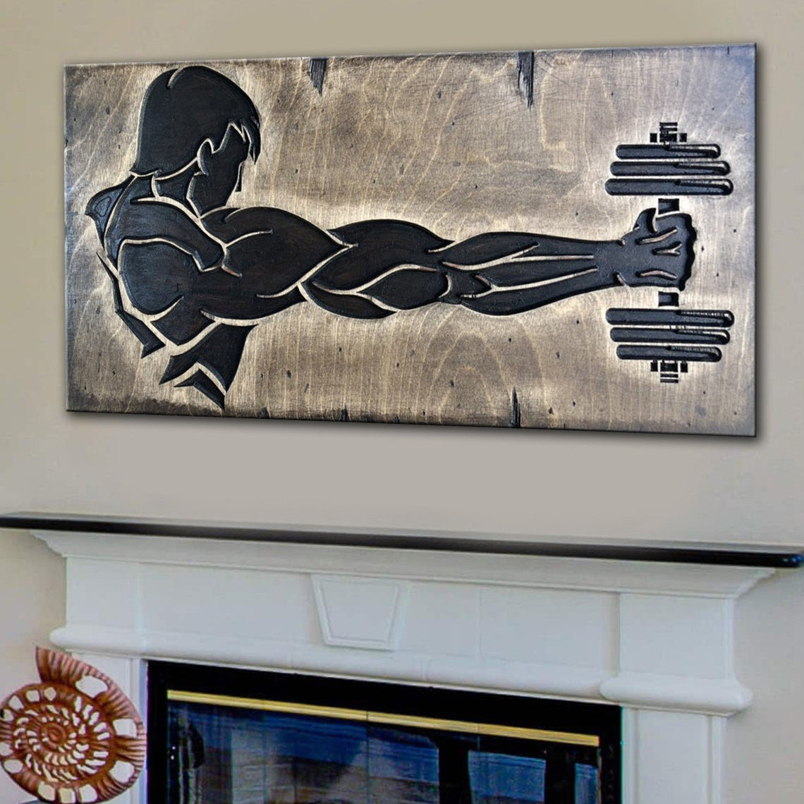 SPORT WORKOUT WOODEN SING 9.8"x19.7"