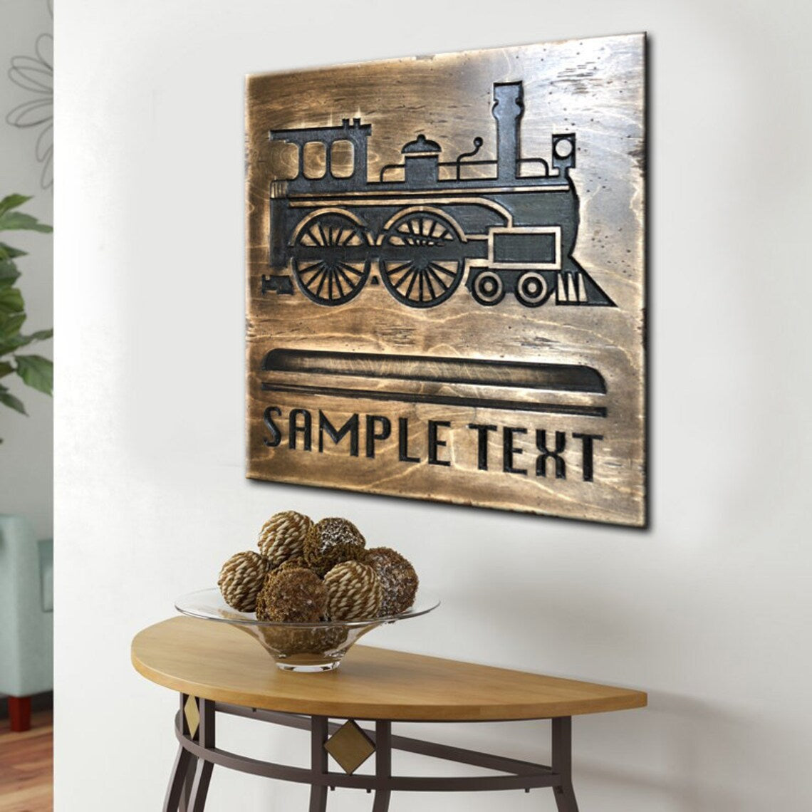 WOODEN LOCOMOTIVE 15.7"x15.7"