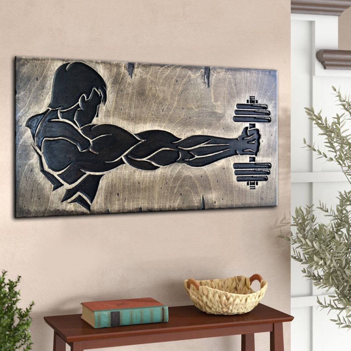 SPORT WORKOUT WOODEN SING 9.8"x19.7"