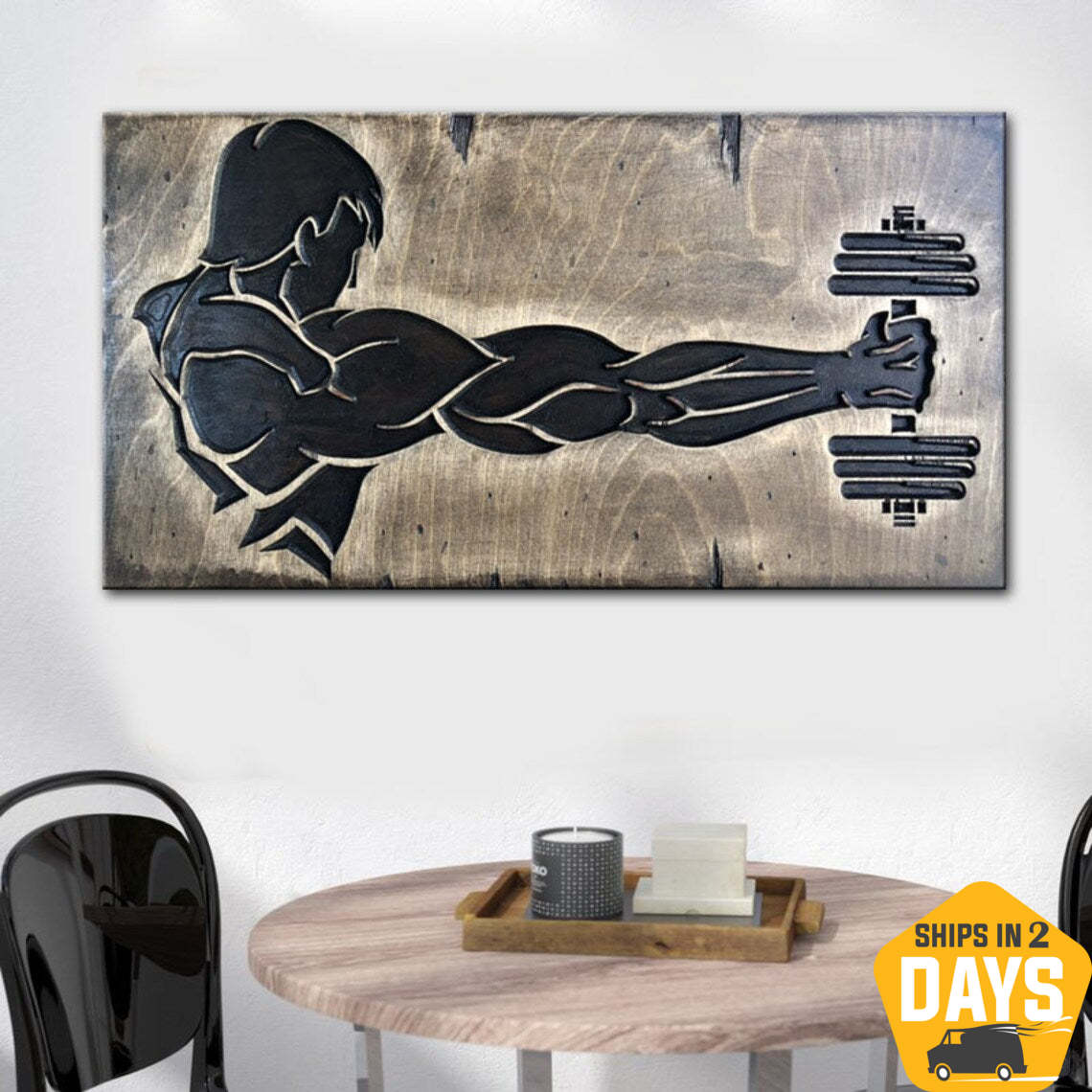 SPORT WORKOUT WOODEN SING 9.8"x19.7"