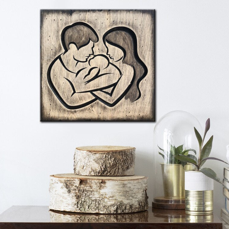 FAMILY SILHOUETTE 11.8"x11.8"