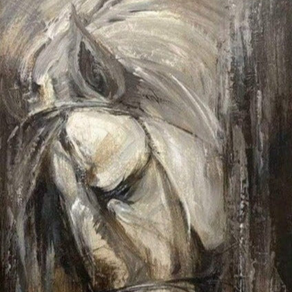 Large modern vertical canvas MYSTICAL HORSE