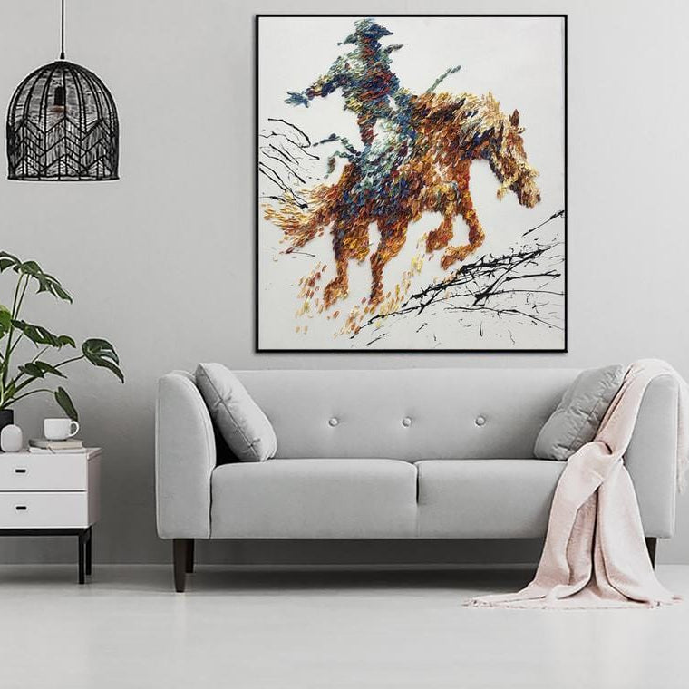 Abstract animal and cowboy art UNBRIDLED SOUL