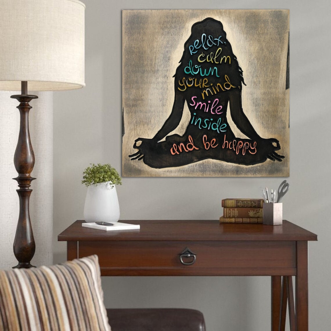 WOODEN YOGA SYMBOL 18.1"x18.1"