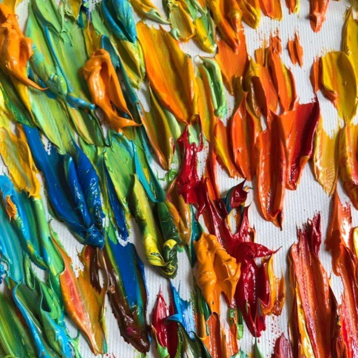 Abstract tree painting FOUR SEASON