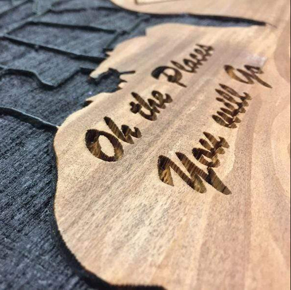 WOODEN UNITED STATES MAP 9"x13"