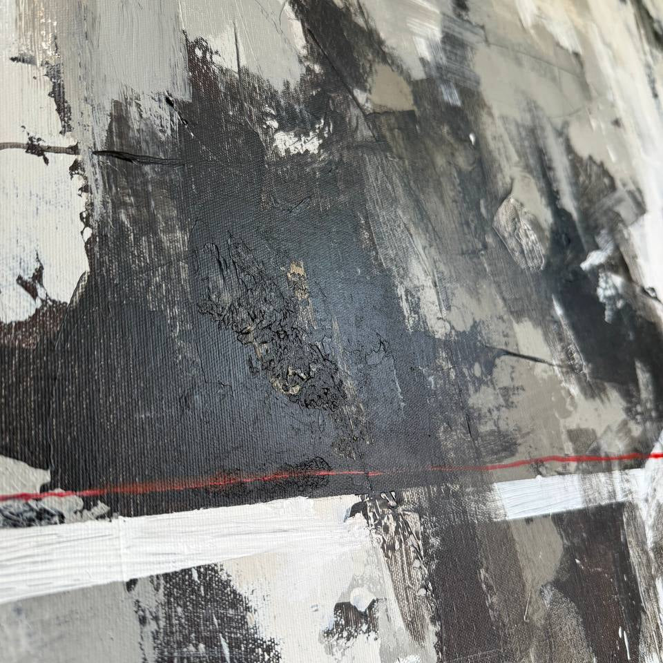 GRAYSCALE CHAOS 32"x32"