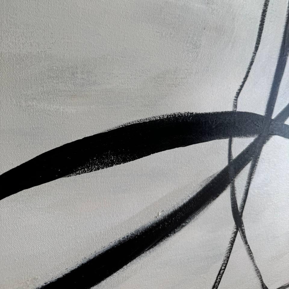 Black and white geometric art LINEAR GEOMETRIC