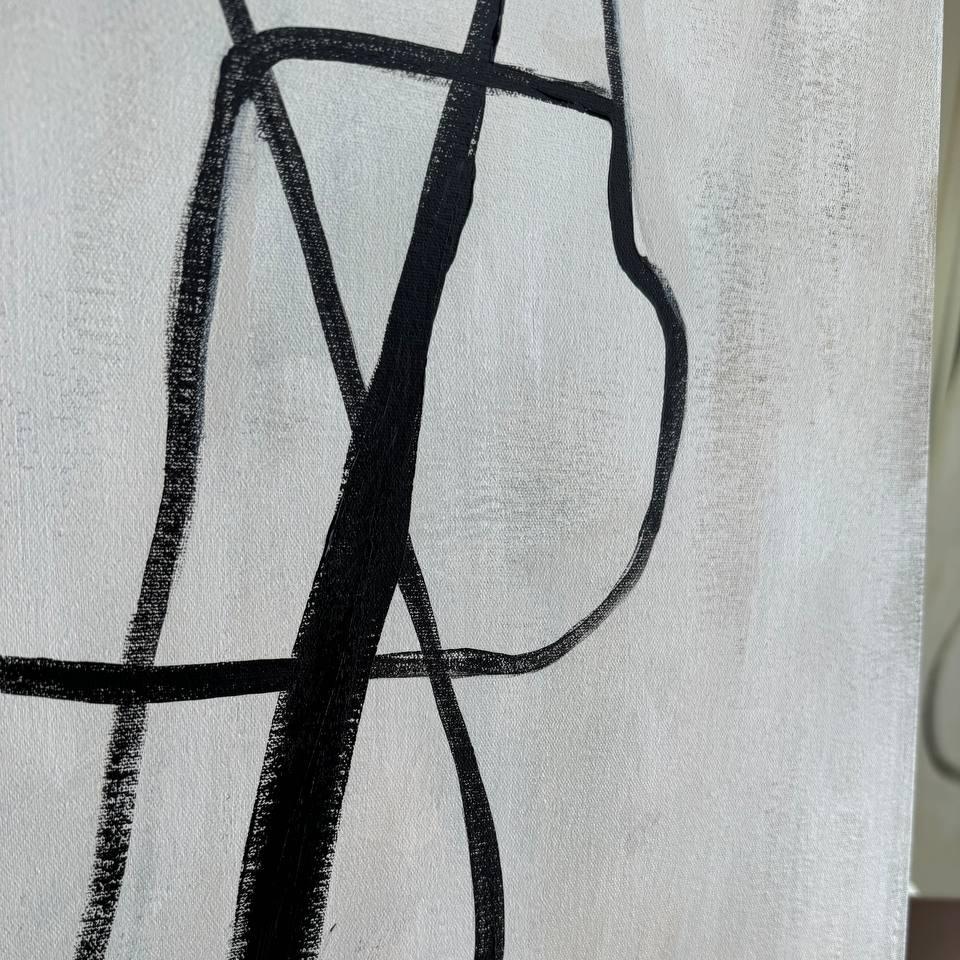 Black and white geometric art LINEAR GEOMETRIC