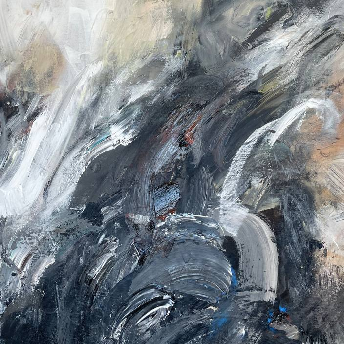 GRAYSCALE VORTEX 46"x46"