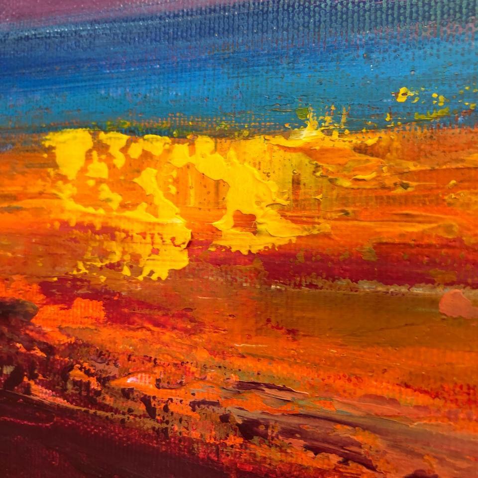Abstract colorful landscape painting COLORFUL SUNSET