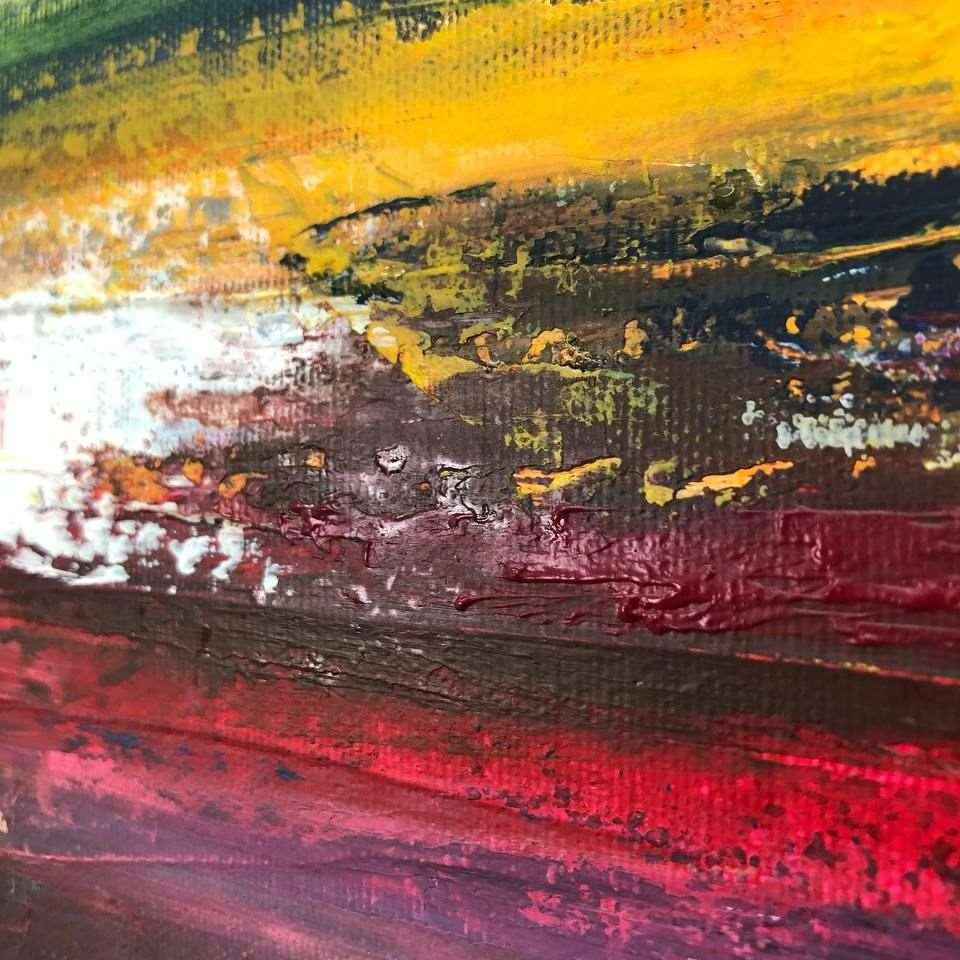 Abstract colorful landscape painting COLORFUL SUNSET