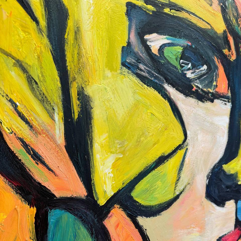 Modern abstract faces artwork FRIDA KAHLO