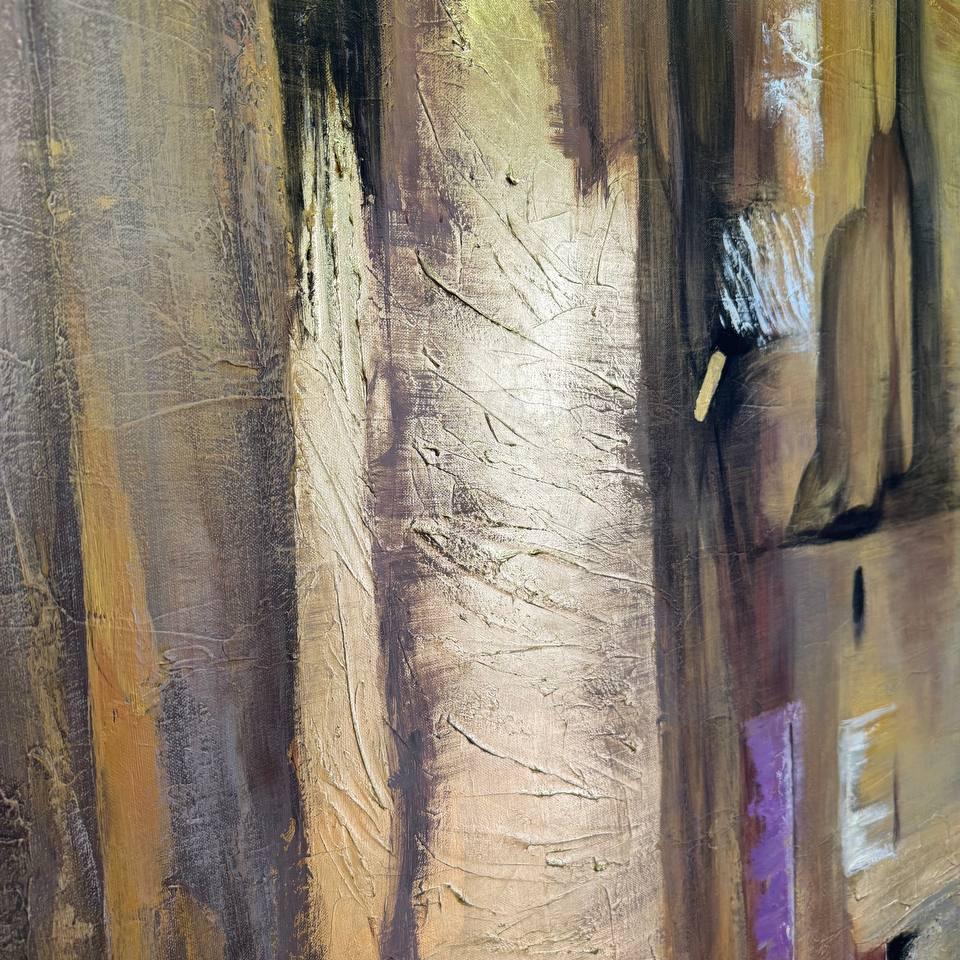 Golden leaf abstract painting RADIANCE OF ETERNITY