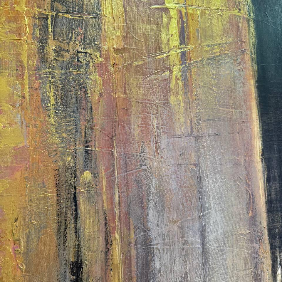 Golden leaf abstract painting RADIANCE OF ETERNITY