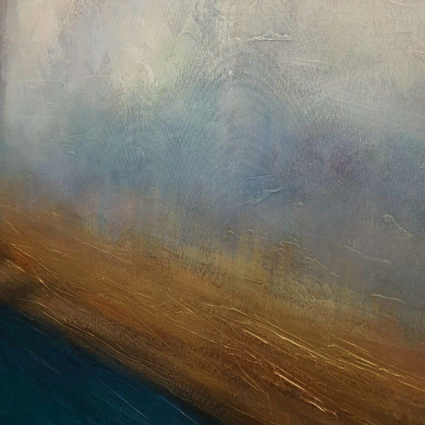 Modern vertical abstract painting WATERSCAPE