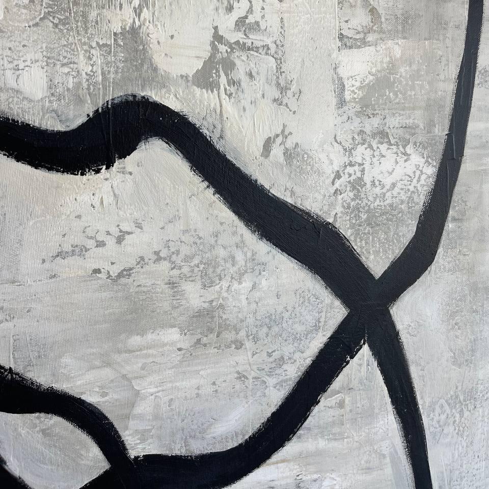 Textured black and white art CIRCLE GYRATE