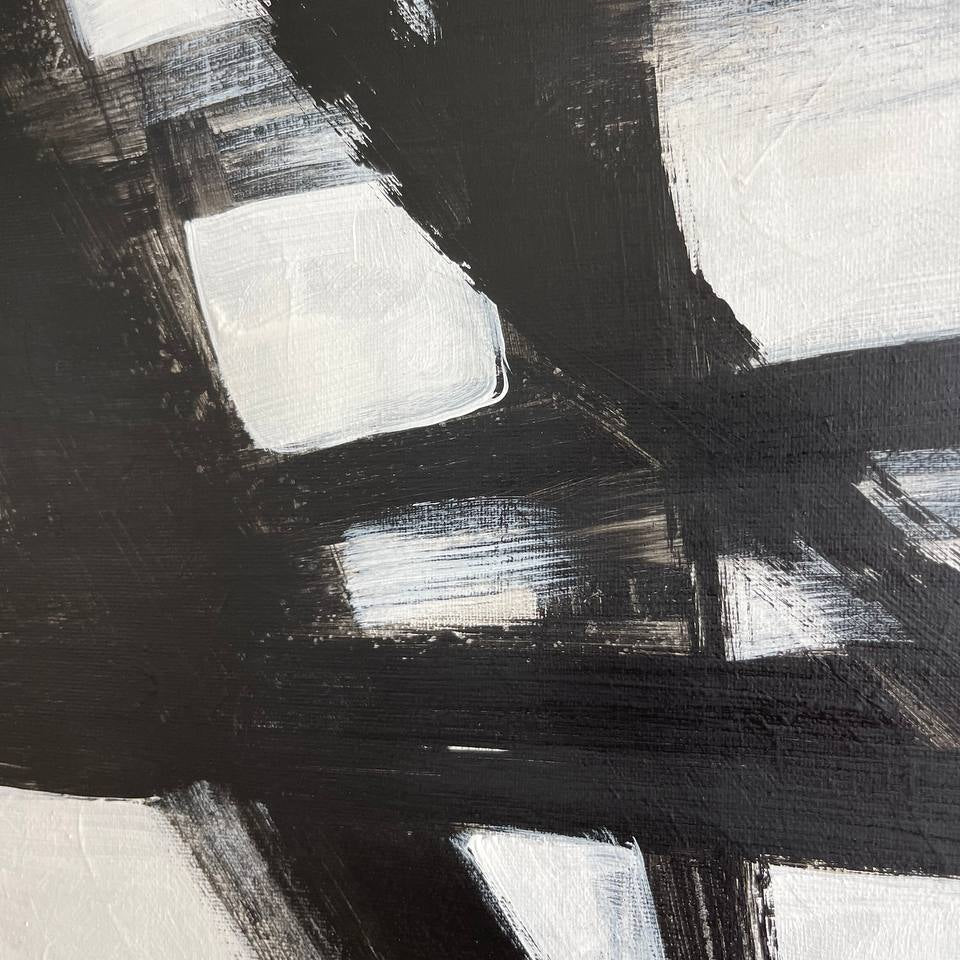 Abstract black and white monochrome art BLACK AND WHITE WORLD