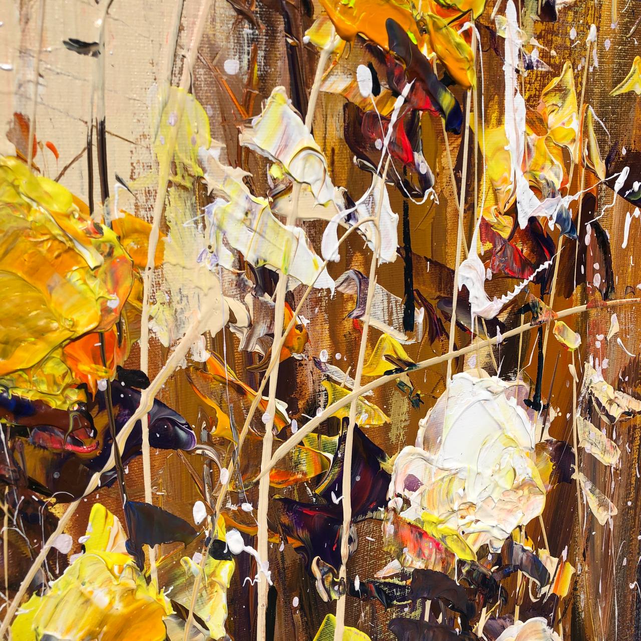 GOLDEN FLOWERS 32"x24"